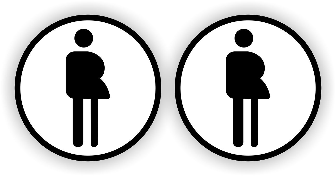 Gender neutraal toilet set 2 stuks zwart wit