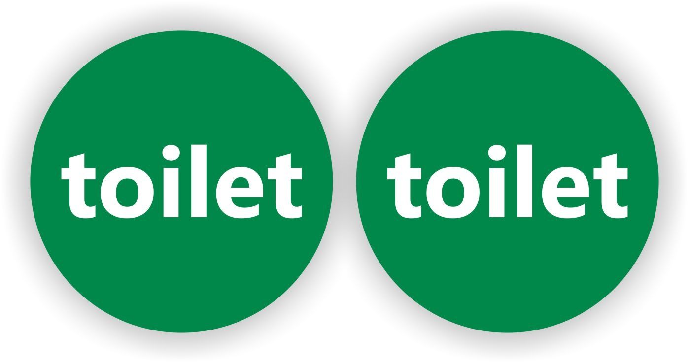 Toilet set 2 tekst stickers groen wit