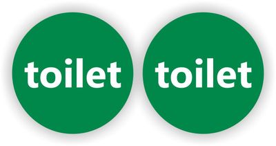 Toilet set 2 tekst stickers groen wit