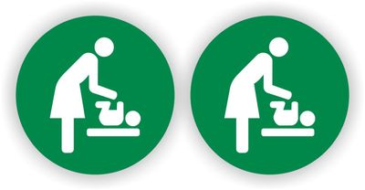 Baby verzorging set 2 stickers groen