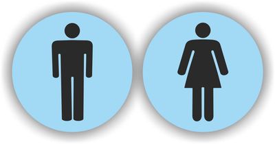 dames en heren toilet sticker