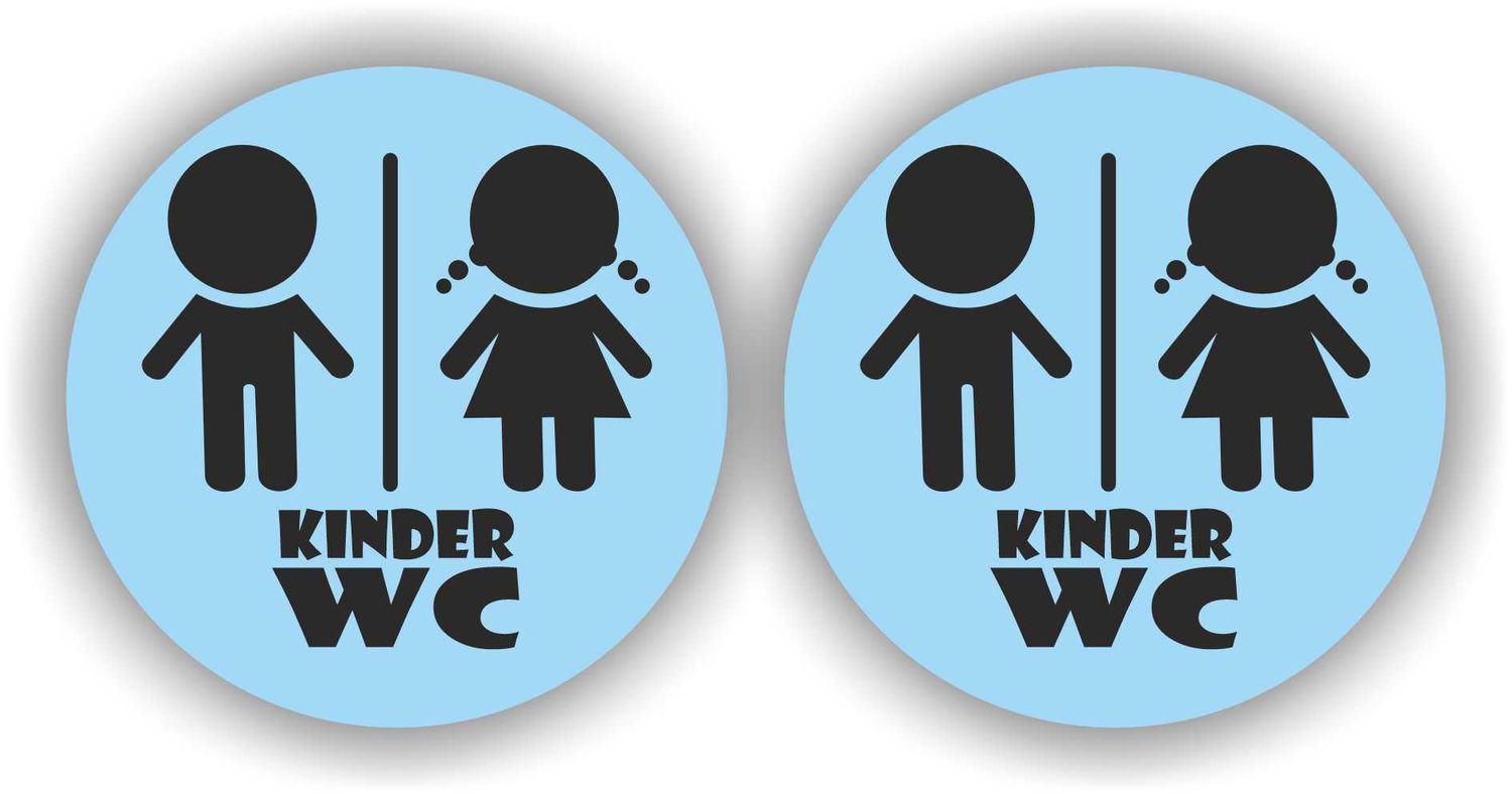 Kindertoilet set 2 stickers blauw