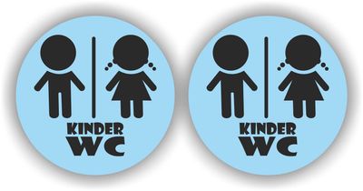 Kindertoilet set 2 stickers blauw