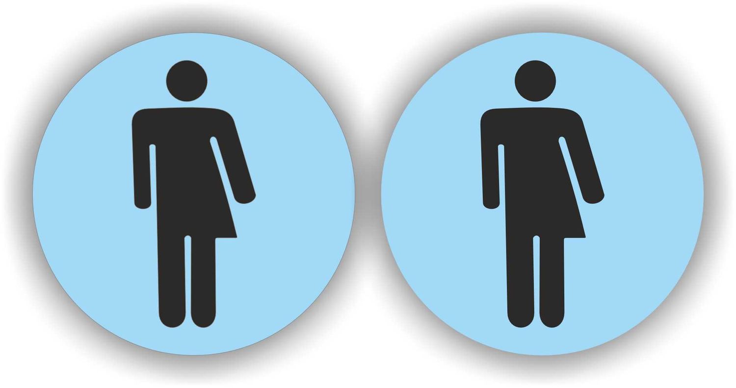 Genderneutraal WC Pictogram Sticker Set