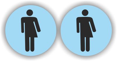 Genderneutraal WC Pictogram Sticker Set