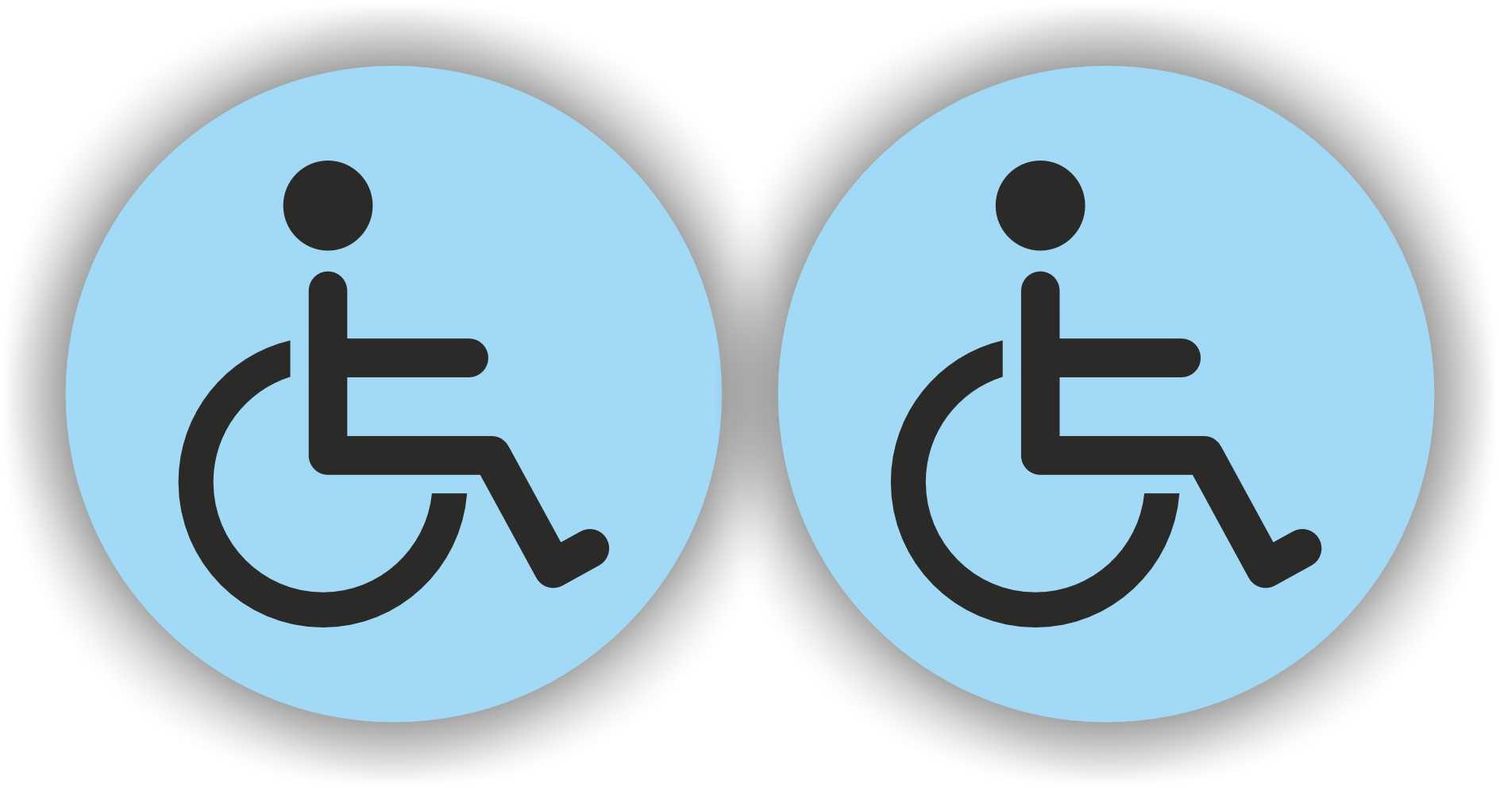 Rolstoel sticker set 2 stuks blauw