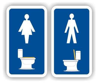 WC Dames, Heren toilet deursticker set
