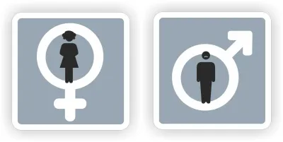 Toilet stickers set man &amp; vrouw pictogram.