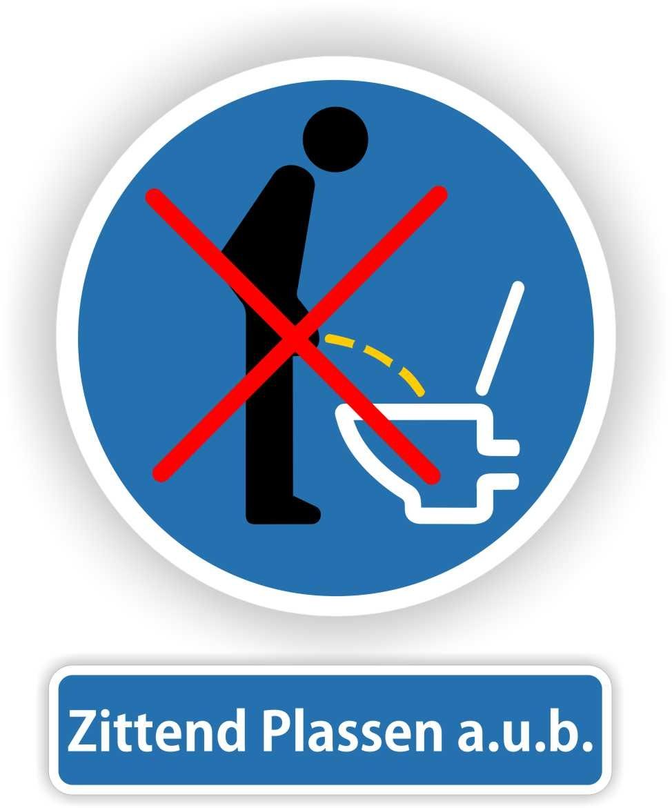 Zittend plassen toilet sticker