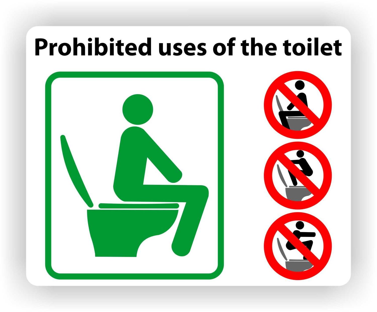 Hoe gebruik je de wc? Prohibited uses of the toilet