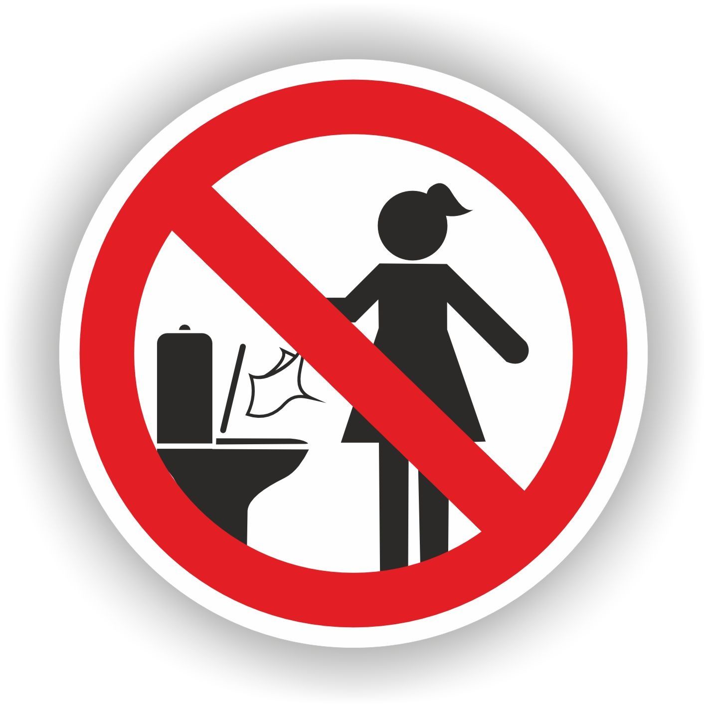 Niets in de toilet gooien stickers Ø 20