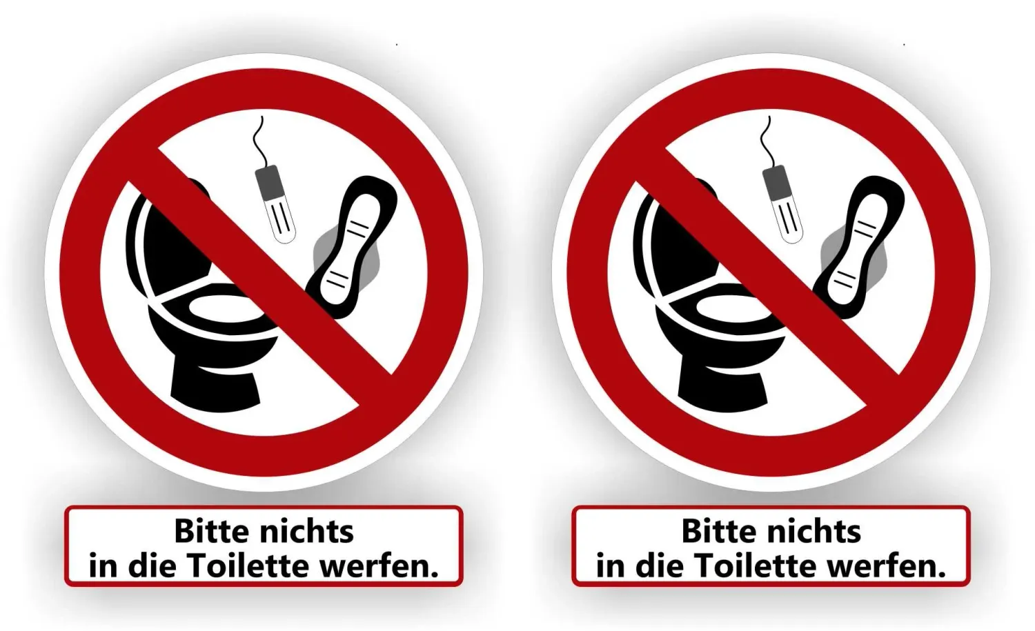 Nichts in die toilette werfen 4 Aufklebers