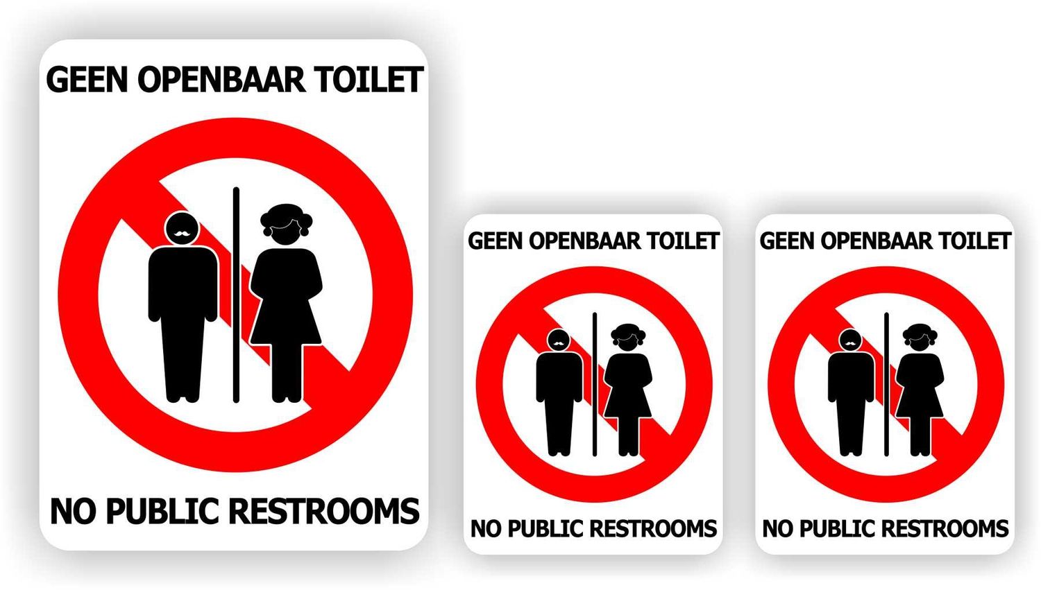 Geen Toilet No Restroom Sticker
