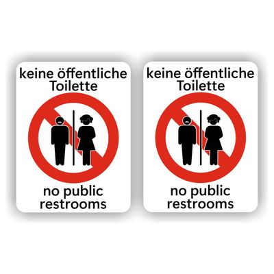 Geen openbaar toilet stickers 2 st.  Duits