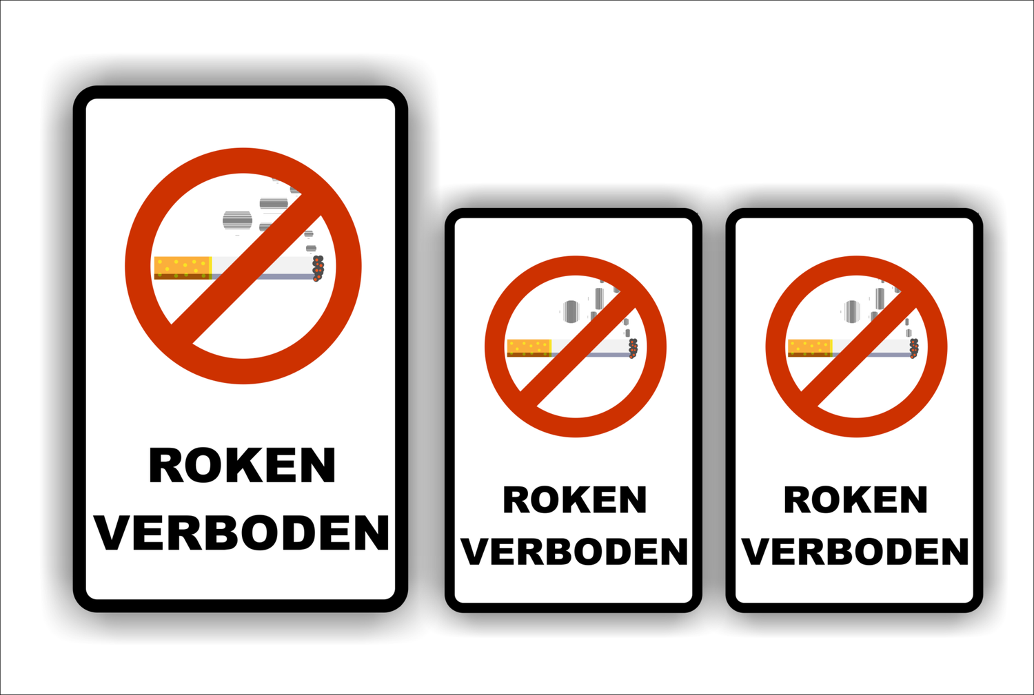 Verboden te roken sticker set van 3 stuks