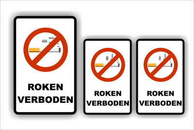 Verboden te roken sticker set van 3 stuks