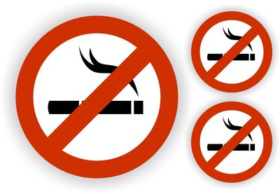 Verboden te roken sticker set van 3 ronde stickers