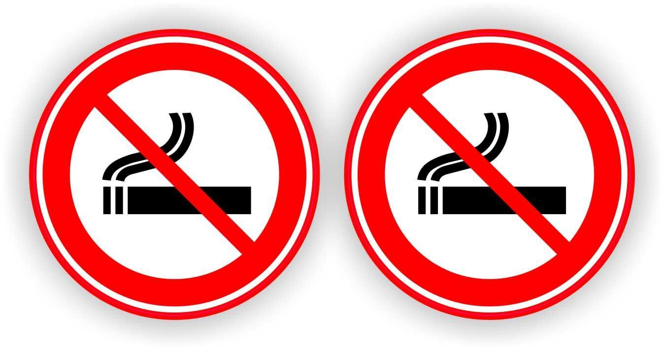 Roken verboden sticker set 2 stuks Ø 10
