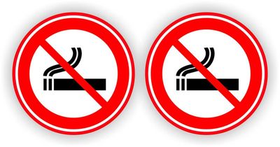 Roken verboden sticker set 2 stuks Ø 10