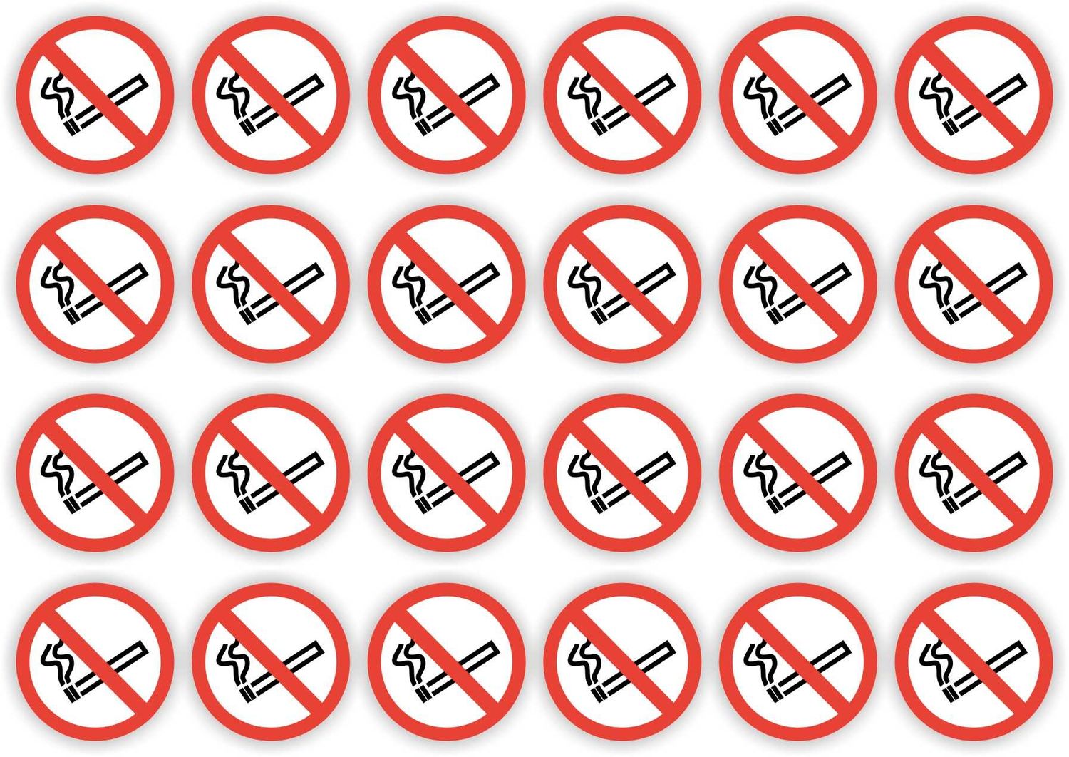 Roken verboden sticker set 24 stuks Ø 4,5