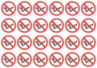 Roken verboden sticker set 24 stuks Ø 4,5