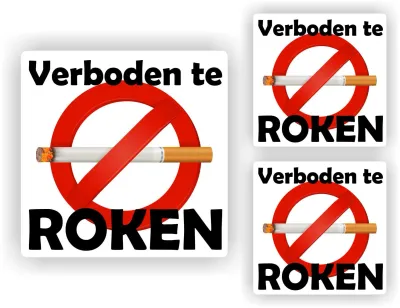 Verboden te roken sticker set van 3 stuks