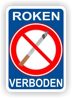 Roken verboden sticker grote afmeting
