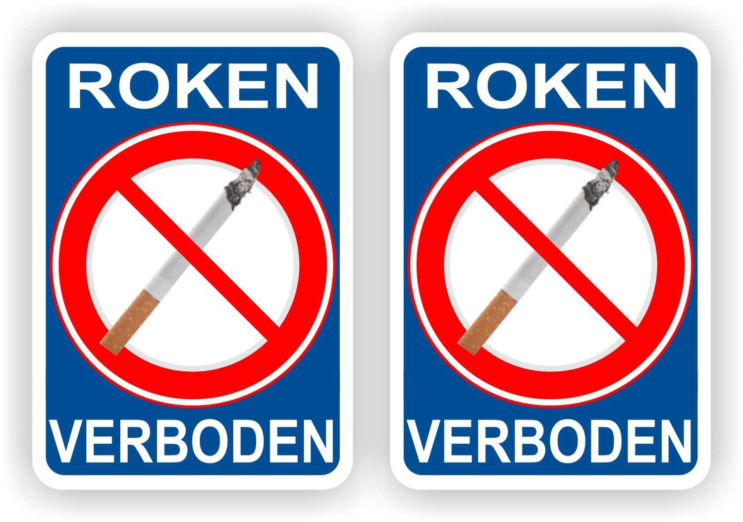 Roken verboden sticker set 2 stuks