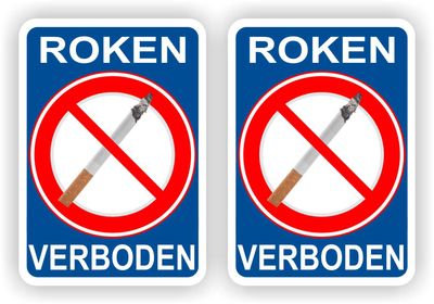 Roken verboden sticker set 2 stuks