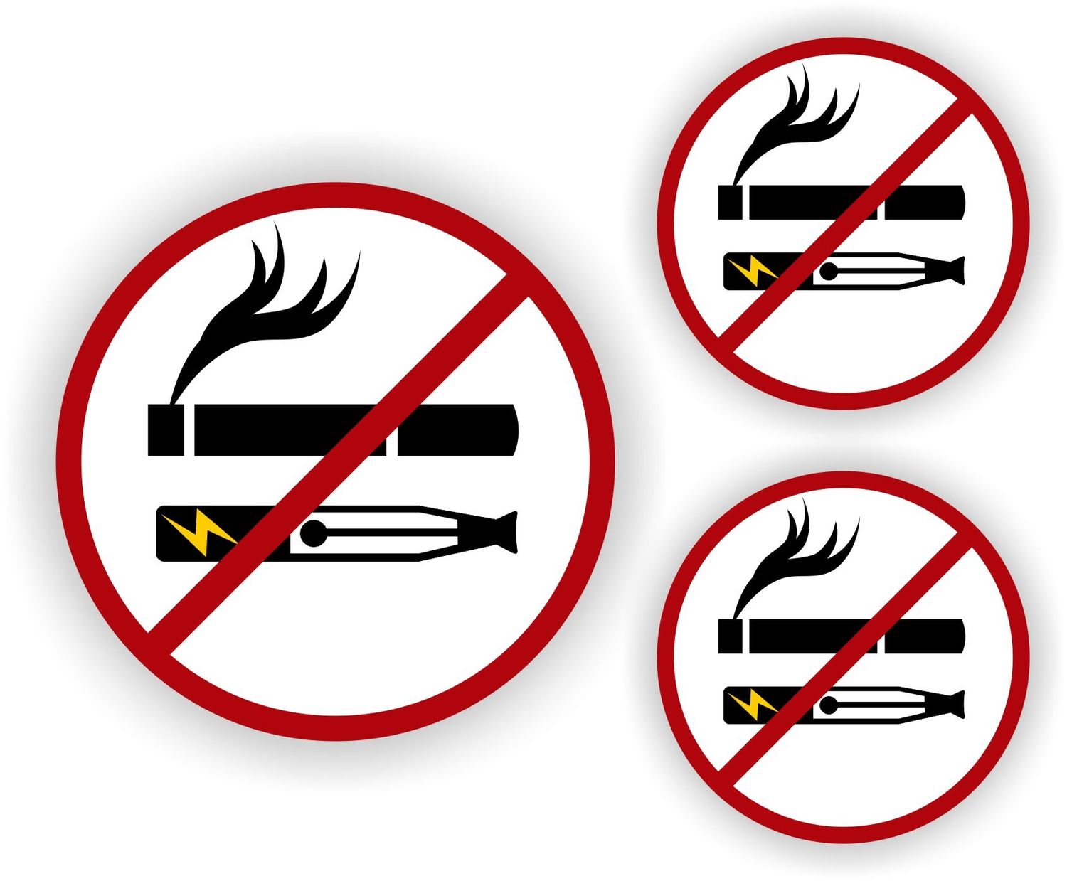 E-Smoker niet toegestaan set 3 stickers
