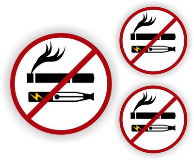 E-Smoker niet toegestaan set 3 stickers