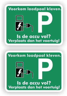 Laadpaal sticker set accu vol verplaats de auto
