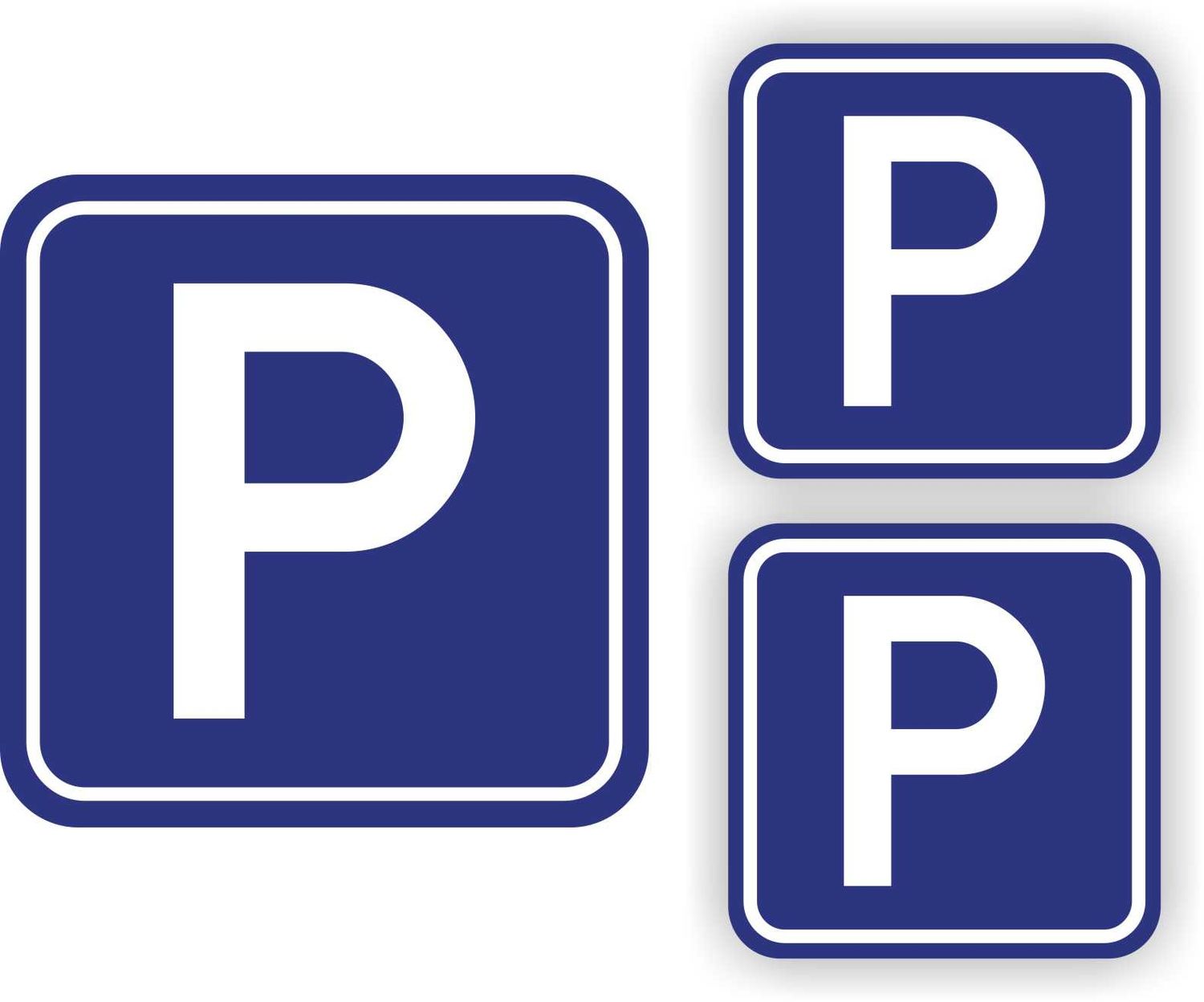 Parkeerplaats verkeersbord stickers set 3 stuks.