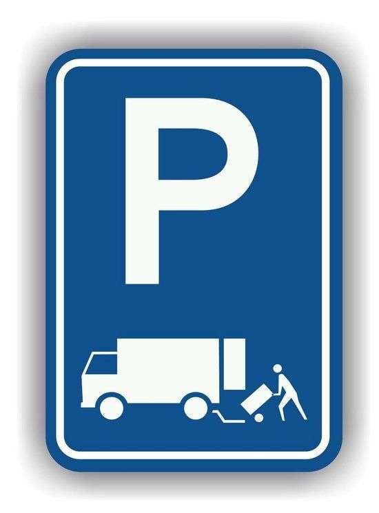 Parkeren laden en lossen verkeersbord sticker
