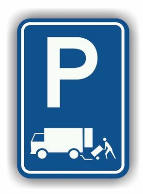 Parkeren laden en lossen verkeersbord sticker