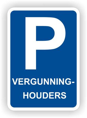 Parkeren vergunninghouders verkeersbord sticker