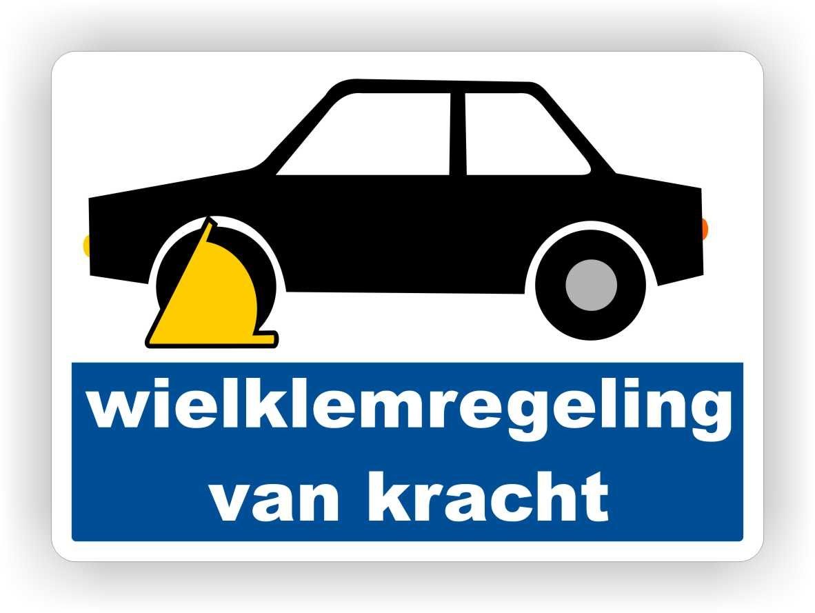 Wielklemregeling van kracht verkeersbord sticker.
