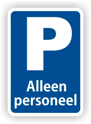 Parkeren personeel verkeersbord sticker