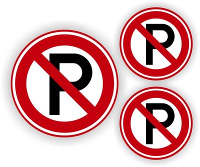 Verboden te parkeren verkeersbord stickers set 3 st.