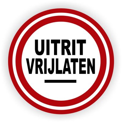 Uitrit vrijlaten verkeersbord sticker Ø20cm