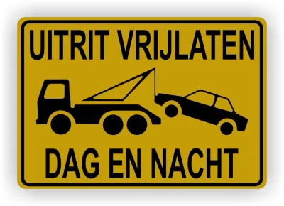 Uitrit Dag en Nacht vrijlaten verkeersbord sticker
