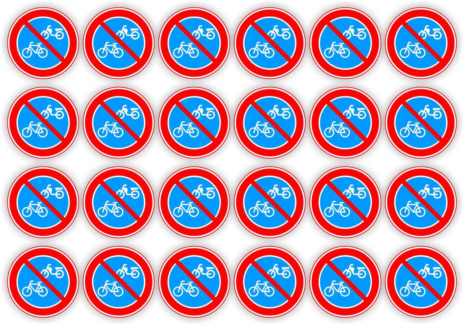 Geen brom-,fiets plaatsen stickers