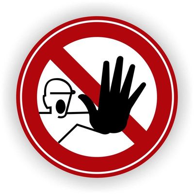 Verboden toegang voor onbevoegde sticker Ø 20