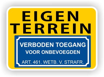 Verboden toegang sticker.
