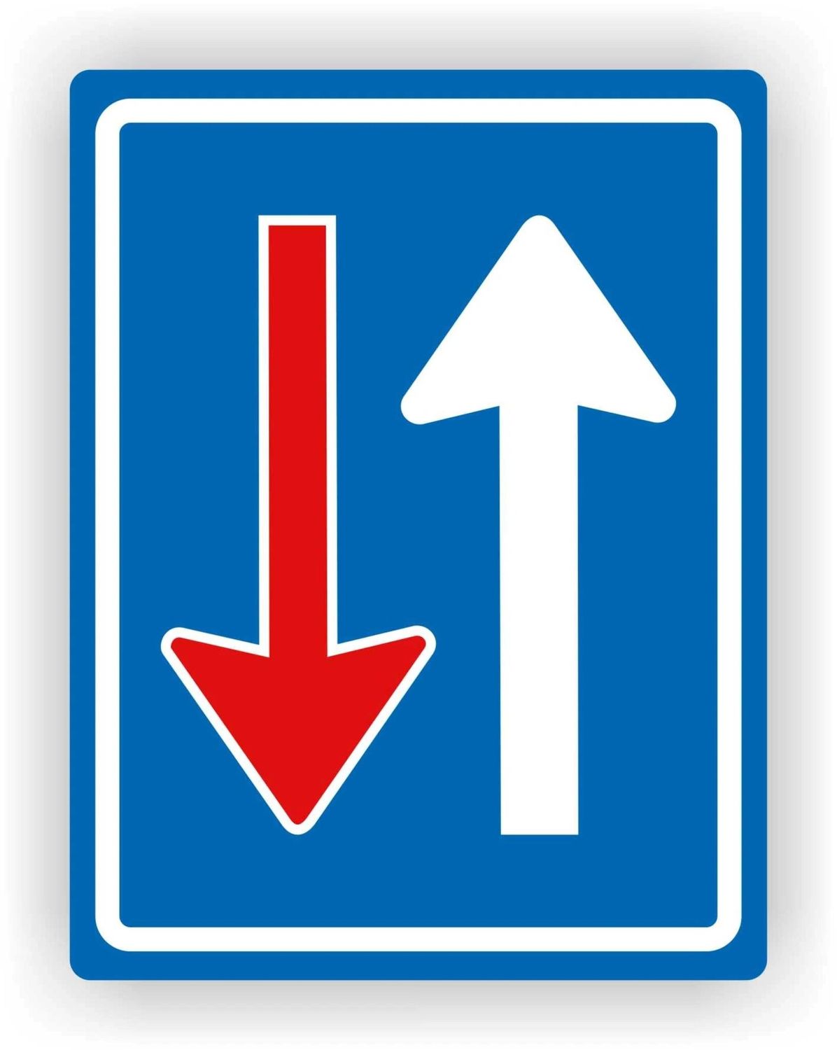 Voorrang Op Tegemoetkomend Verkeer bord sticker