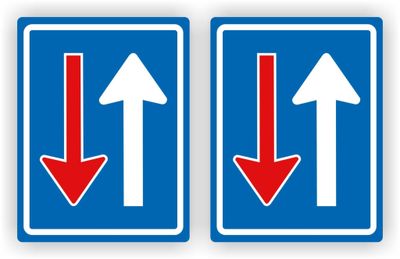 Voorrang Op Tegemoetkomend Verkeer bord stickers 2st
