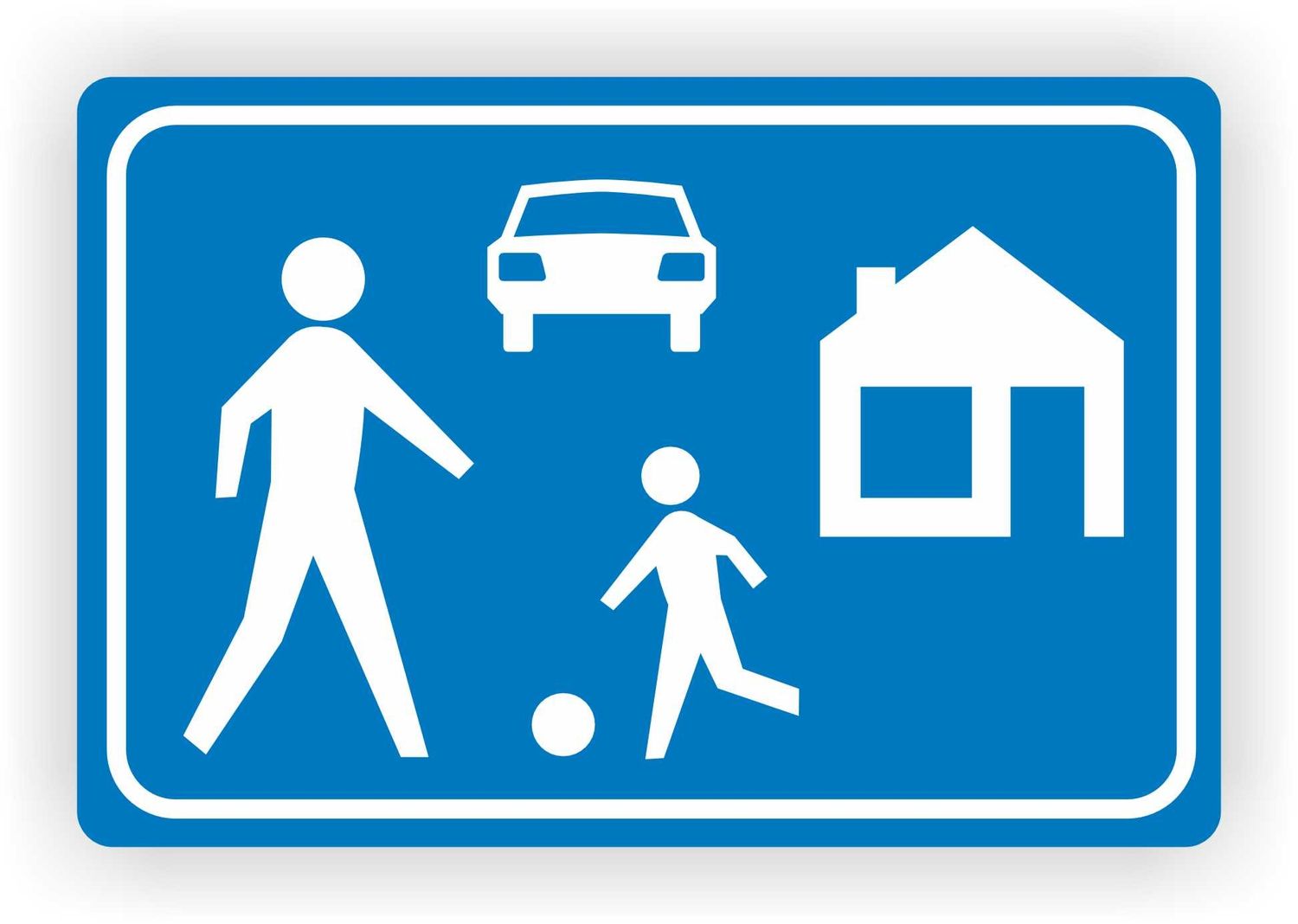 Woonerf verkeersbord sticker
