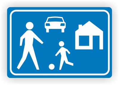 Woonerf verkeersbord sticker