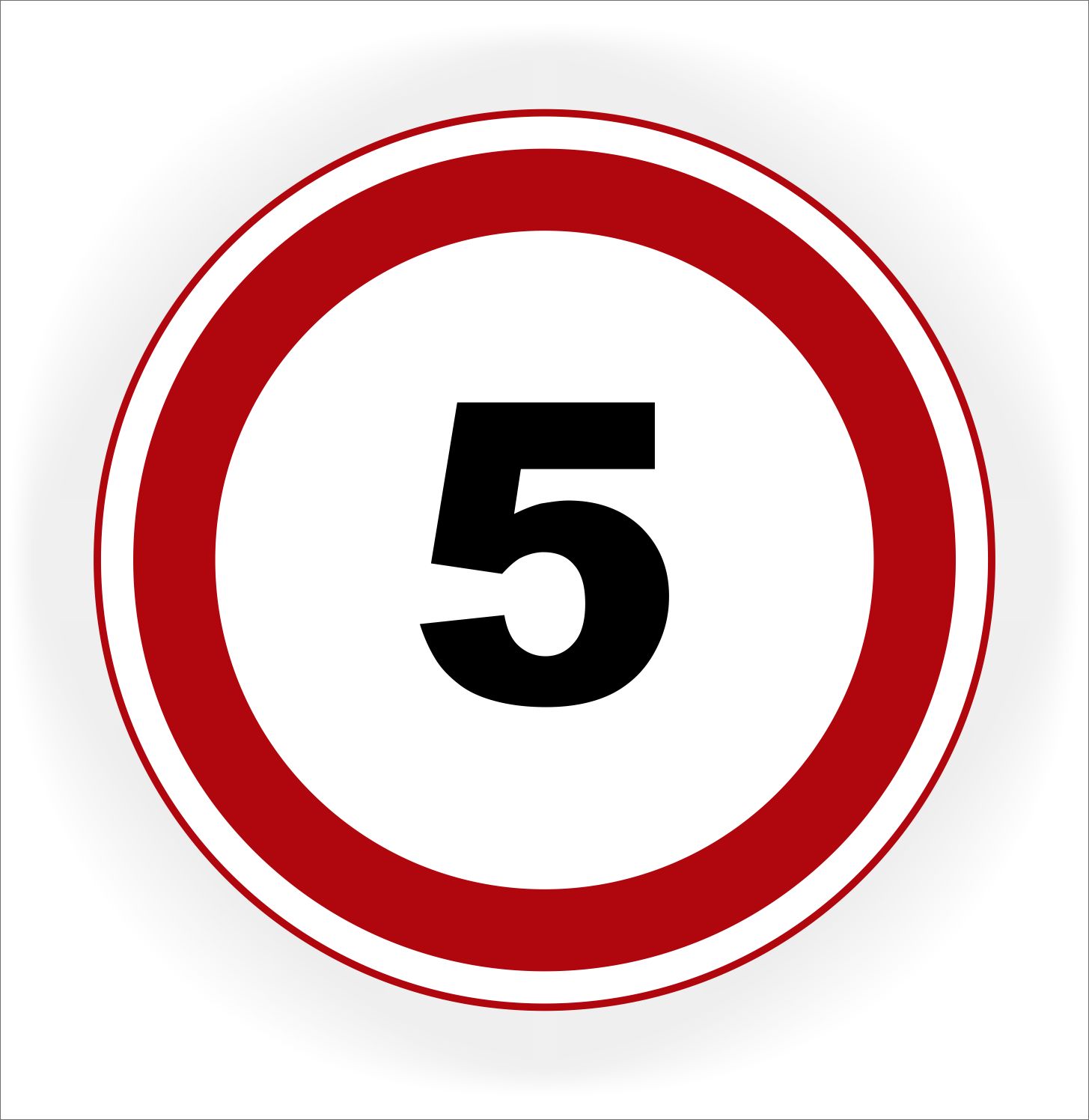 Maximum Snelheid 5 km verkeersbord sticker Ø 20