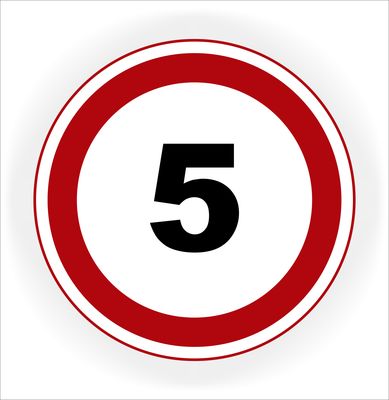 Maximum Snelheid 5 km verkeersbord sticker Ø 20